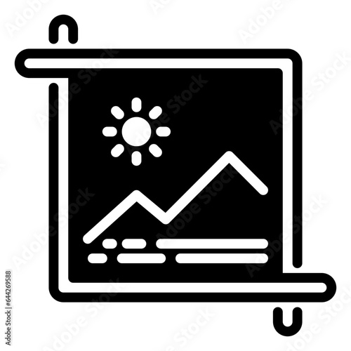 Crop Image icon, glyph icon style