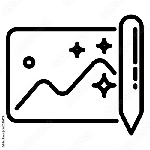 Editing Photo icon, line icon style
