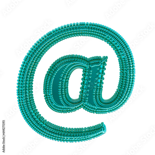 Small spheres on the turquoise symbol