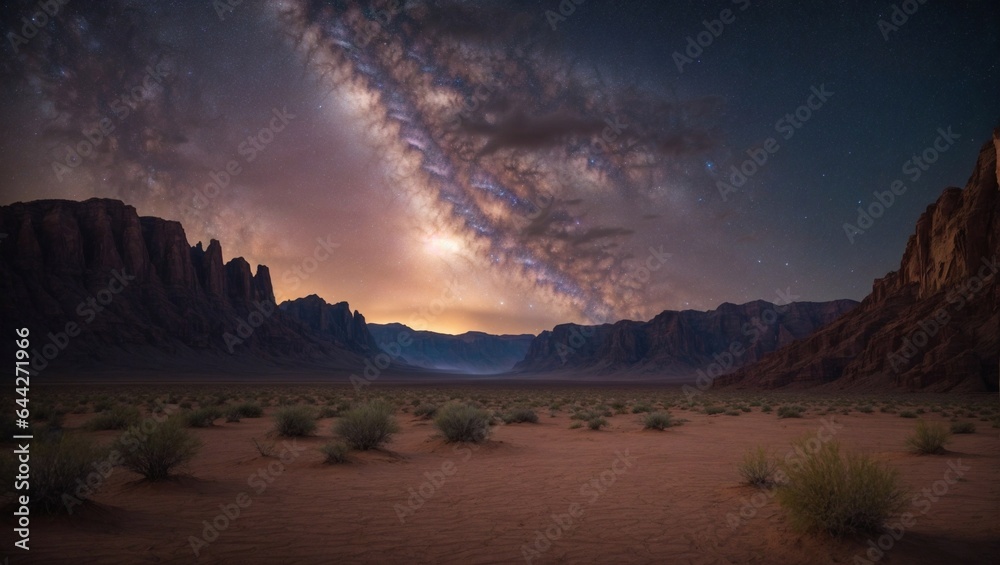 Spectacular Desert Night Sky with Milky Way
