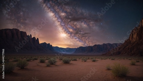 Spectacular Desert Night Sky with Milky Way © Matias