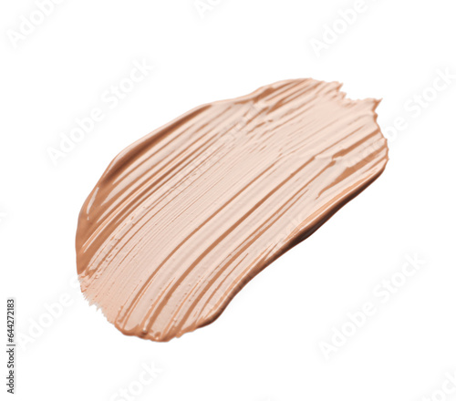 Swatch of liquid skin foundation isolated on white