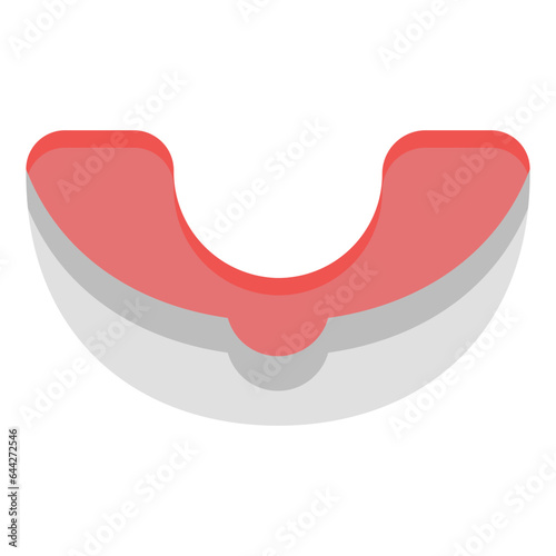  Mouthguard, Piece, Protection, gum shield, Fighting, Gear, Boxing Icon, Flat style icon vector illustration, Suitable for website, mobile app, print, presentation, infographic and any other project.
