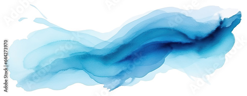 Abstract blue watercolor brushstroke isolated.