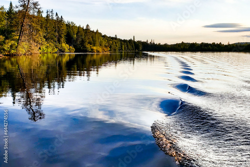 ripples a calm lake during golden hour in the country