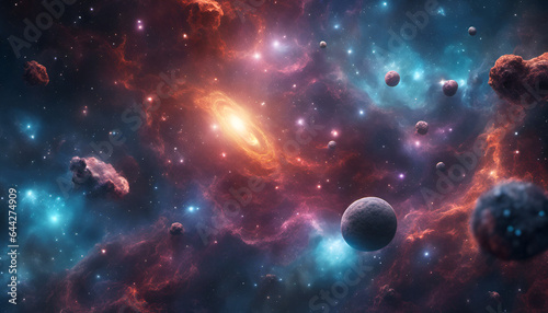 Cosmic wonders with a mesmerizing galaxy and nebula display, space exploration theme. A breathtaking scene from the depths of the universe. Great for space-related ads © Max