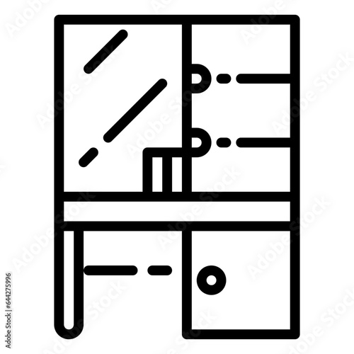 Cloud sync icon, line color icon style
