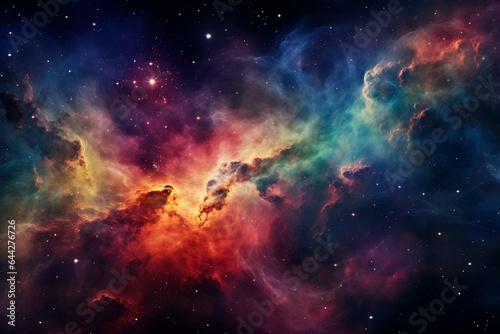 Galactic ambiance with colorful gases  celestial body. Generative AI