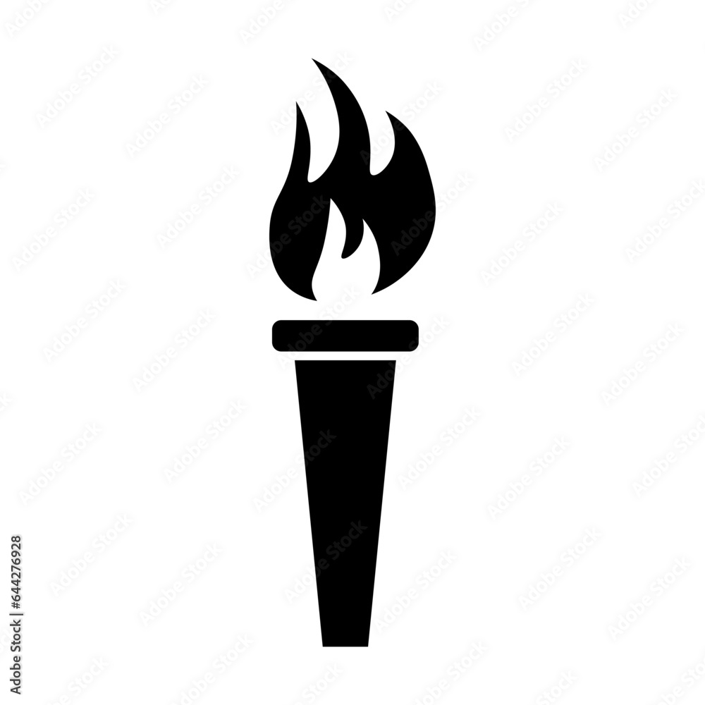 Torch flame icon. Vector illustration. EPS 10.