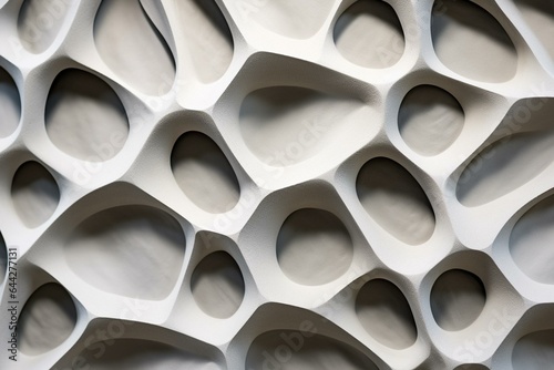 3D printed concrete wall in an architectural background. Generative AI