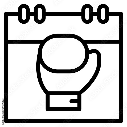  Boxer, Boxing, Calendar, Date, Fight, Fighting, Sport, time Icon, Line style icon vector illustration, Suitable for website, mobile app, print, presentation, infographic and any other project.