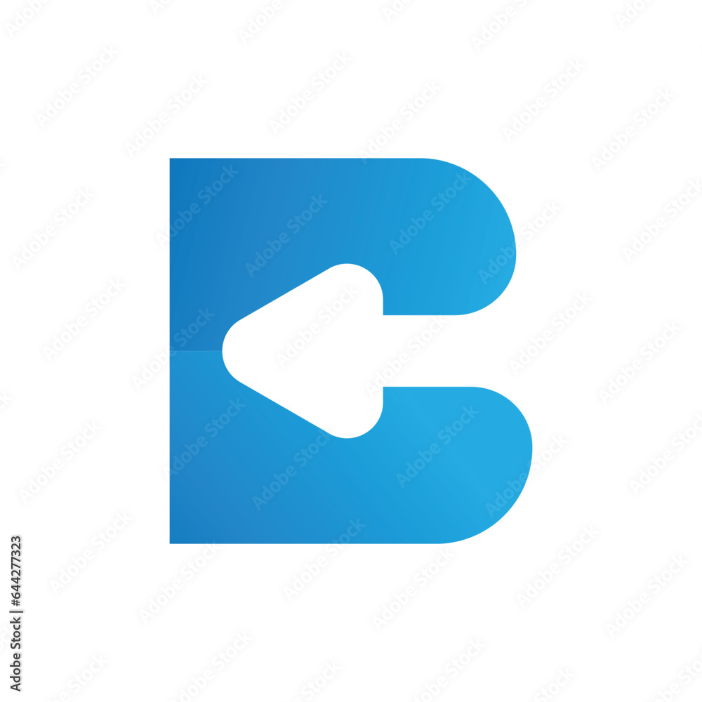 Initial letter B logo with arrow shape, business logo template Initial letter B logo with arrow shape, business logo template