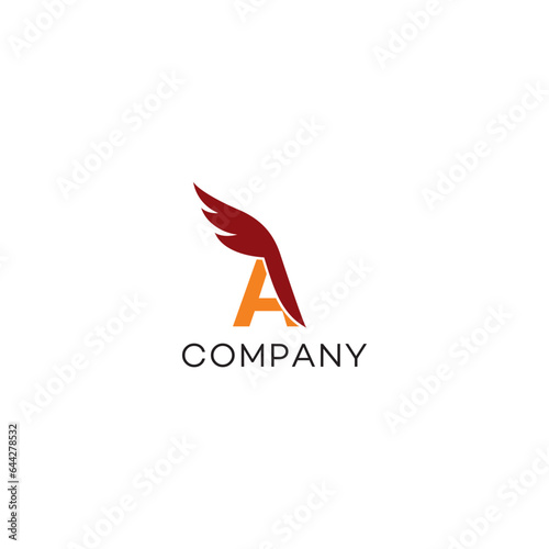 Letter A bird wing eagle typography Logo design, health medial brand identity, business logo, editable vector