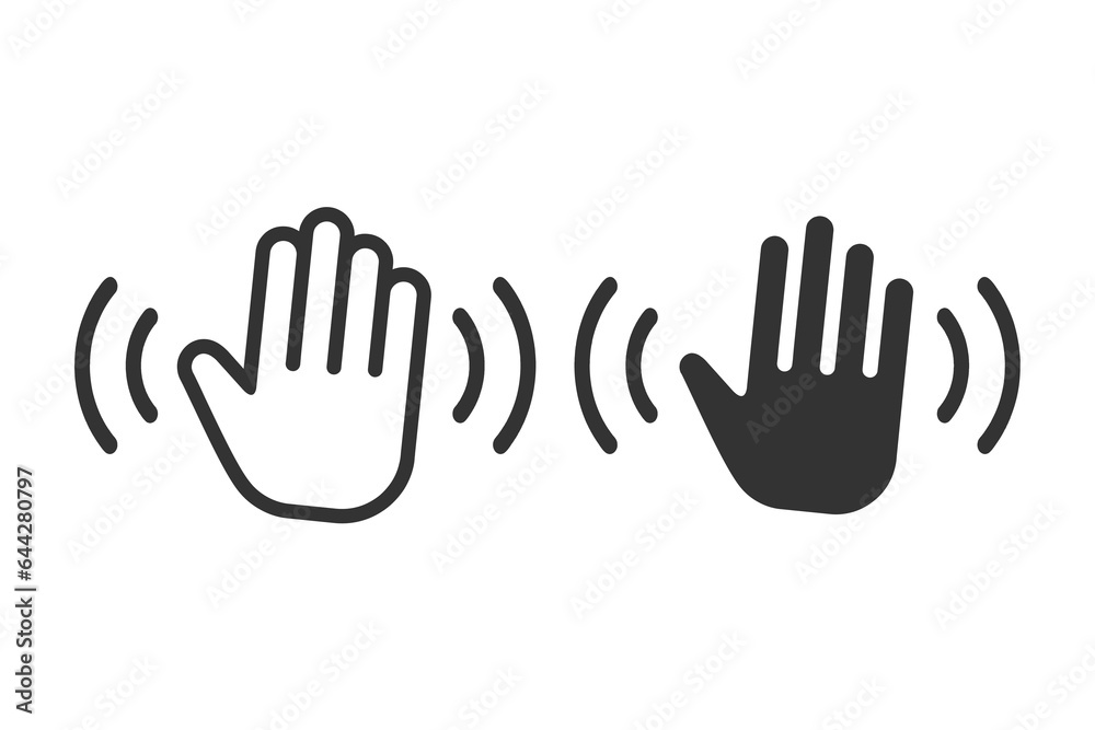 Hand waving icon. Illustration vector Hand waving icon. Illustration vector