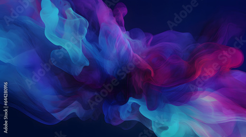 水や火のように流れる青色系の抽象背景 No.009 Abstract Background of Flowing Blue Colors like Water or Fire Generative AI
