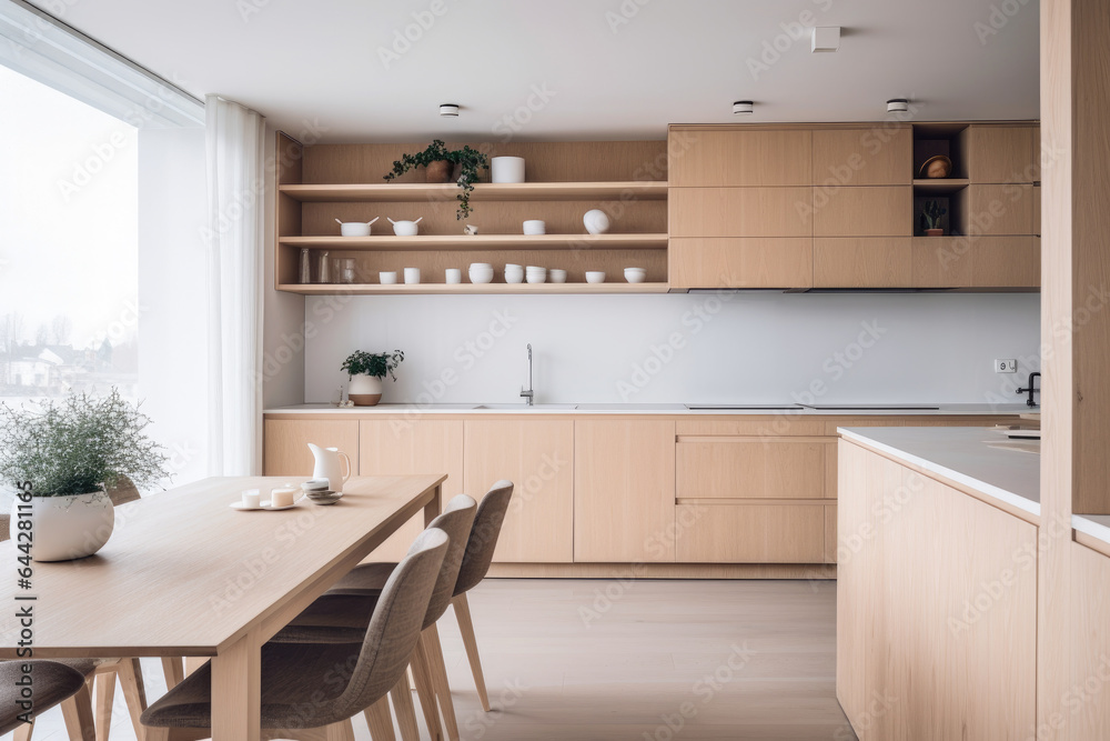 Serenity in Simplicity: A Captivating Minimalist Scandinavian Kitchen Interior