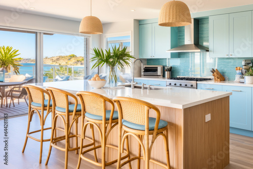 Serenity by the Sea: A Coastal Beachy Haven in the Heart of a Modern Kitchen © aicandy