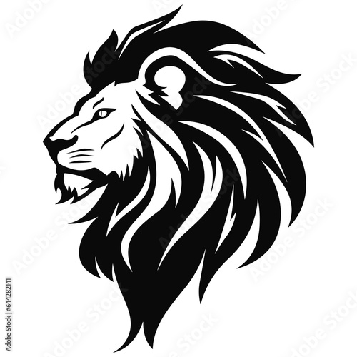 Lion monochrome icon vector illustration
