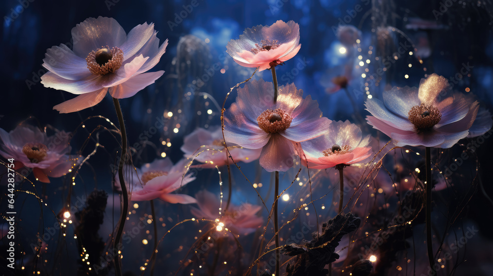 Beautiful Flowers at Night