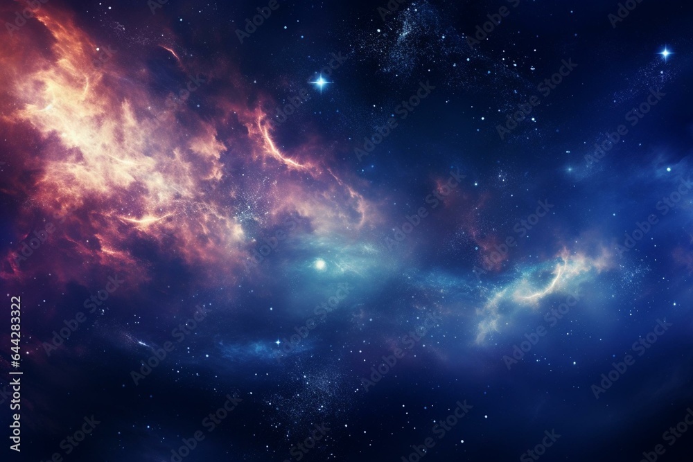 High-definition wallpaper featuring a stunning galaxy nebula and stars set in the vast expanse of space. Generative AI
