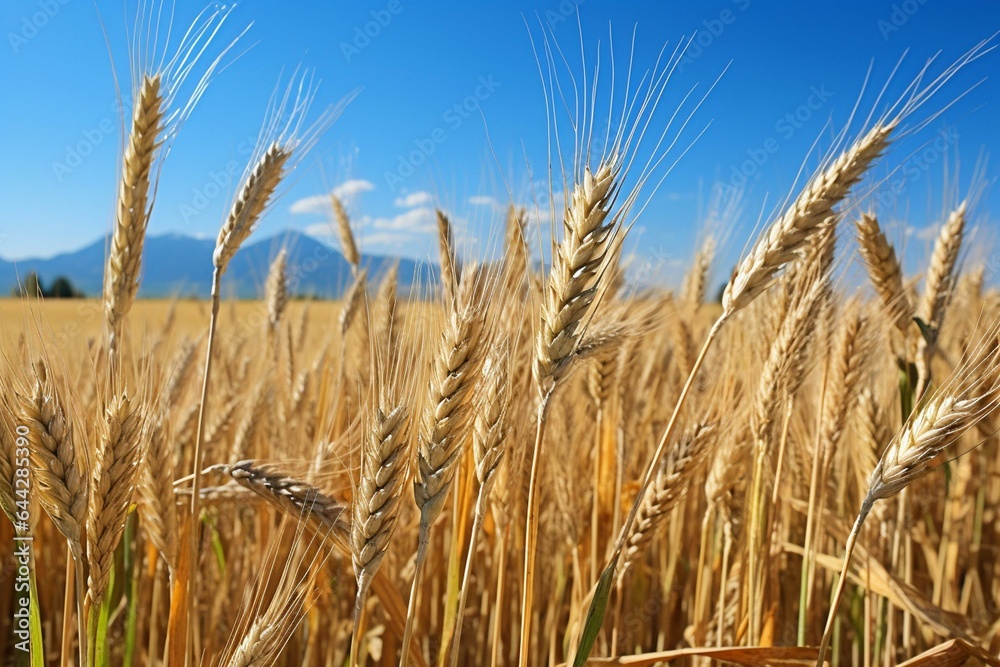 Barley crops thrive in fertile soil under summer sunshine. Generative AI