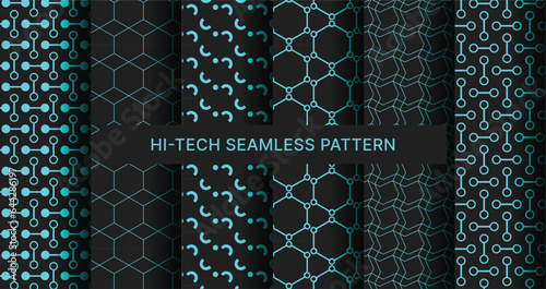 hi-tech seamless pattern vector technologhy background photo