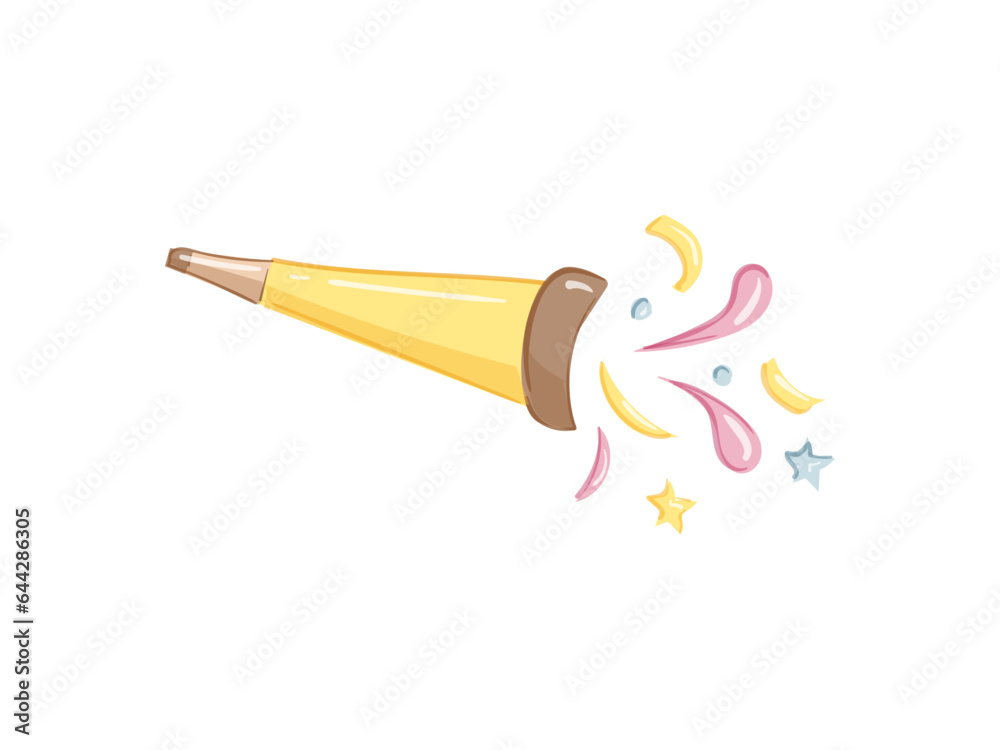 hand drawn celebratory ribbon cute trumpet hand drawn celebratory ribbon cute trumpet