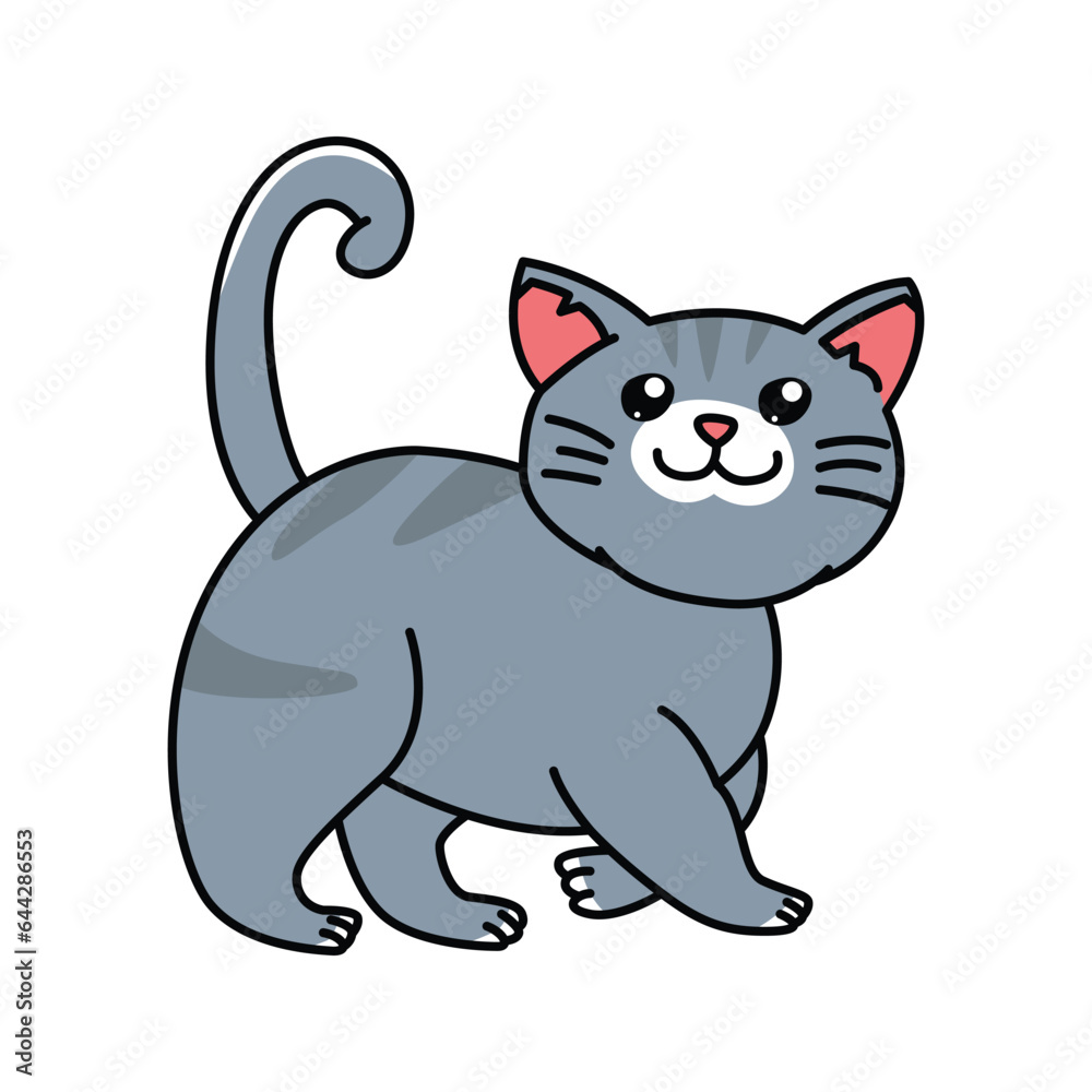 Cute cat vector illustration for your asset design