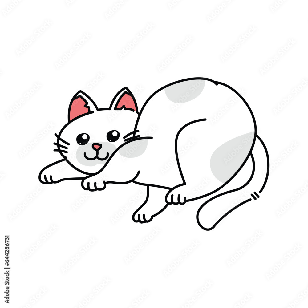 Cute cat vector illustration for your asset design Cute cat vector illustration for your asset design