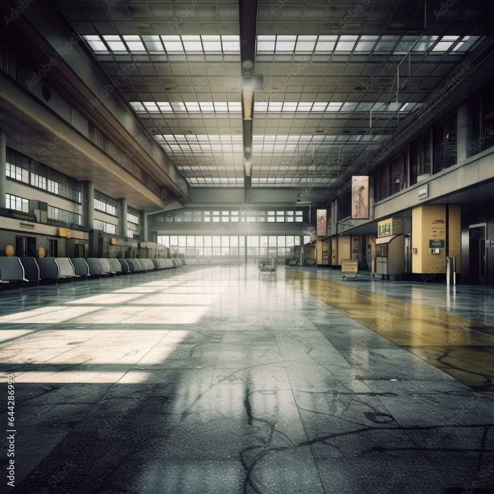  A deserted airport terminal ultra realistic
