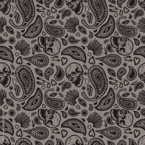 Skull paisley repeat