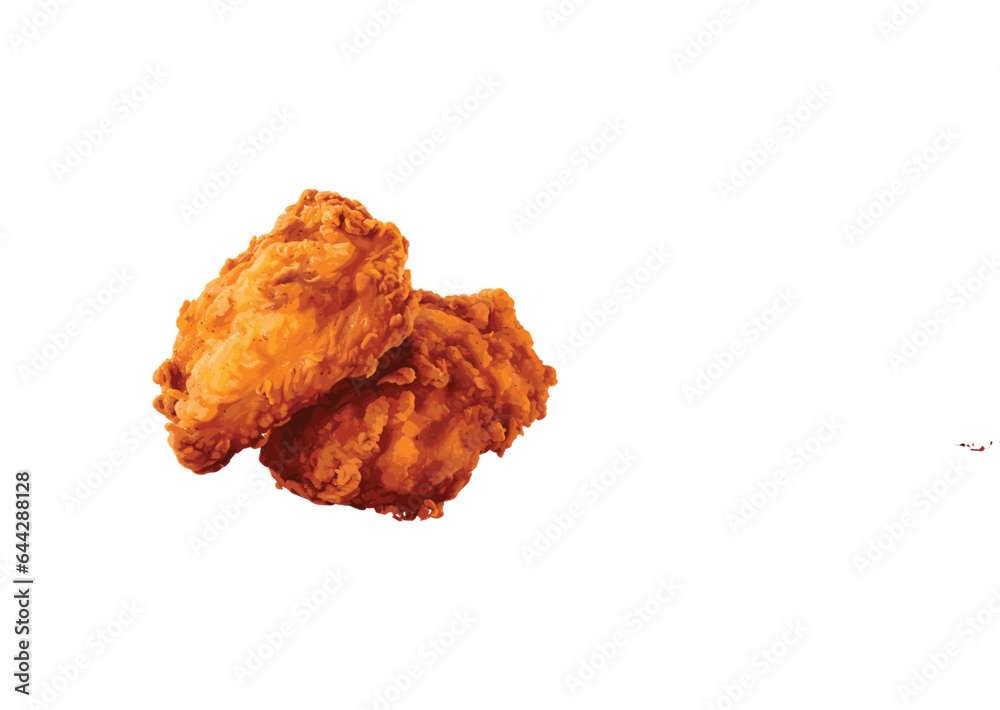 vector art realistic chicken fry illustration, digital vector graphic. vector art realistic chicken fry illustration, digital vector graphic.