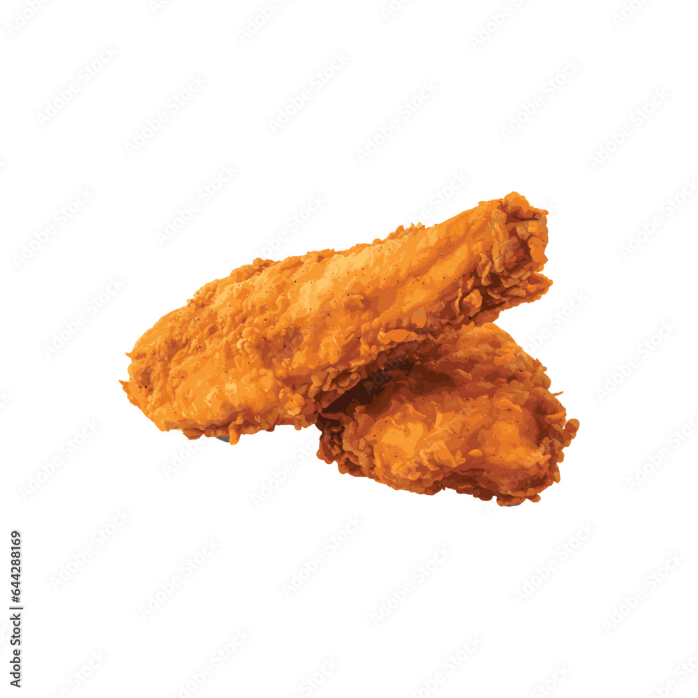 vector art realistic chicken fry illustration, digital vector graphic. vector art realistic chicken fry illustration, digital vector graphic.