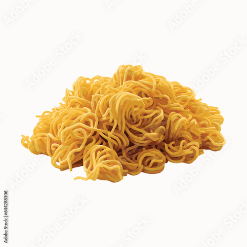 realistic noodles vector art illustration. isolated on white background. 