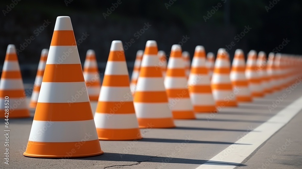 cone row white and orange stripes cone row white and orange stripes