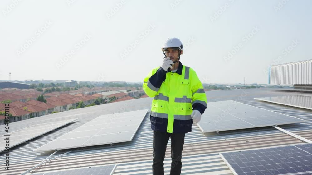 Professional engineer work to maintenance of photovoltaic panel system. Professional engineer work to maintenance of photovoltaic panel system.