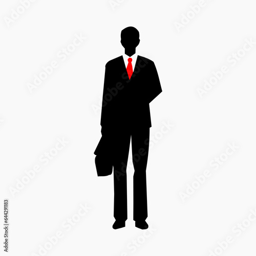 Businessman silhouette on white background