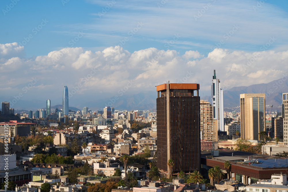 modern buildings and views of the capital city of chile, santiago