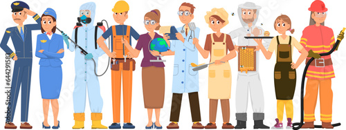 Different job professional people. Workers cartoon characters