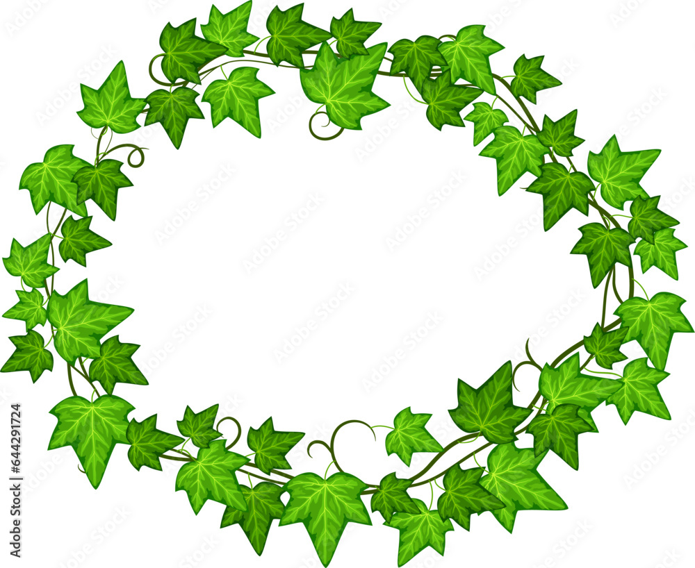 Ivy leaves circle. Round green decorative frame Ivy leaves circle. Round green decorative frame