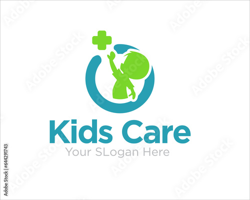 kids care health logo designs for kids clinic and health service
