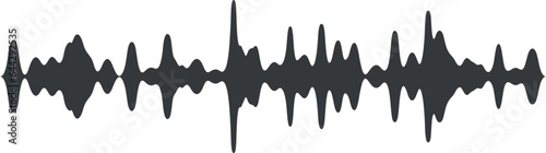 Voice record signal. Audio wave. Black sound