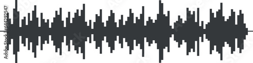 Audio track. Sound wave record. Black noise