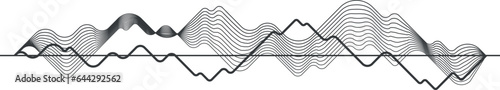 Wavy line chart. Volume waveform. Sound record © LadadikArt