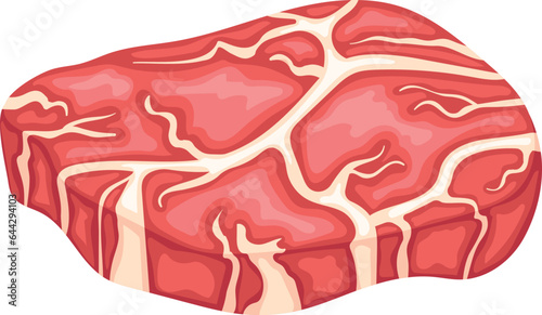 Beef steak icon. Cartoon raw meat cut