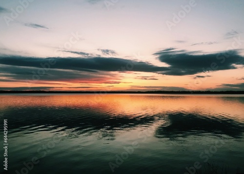 sunset over the river