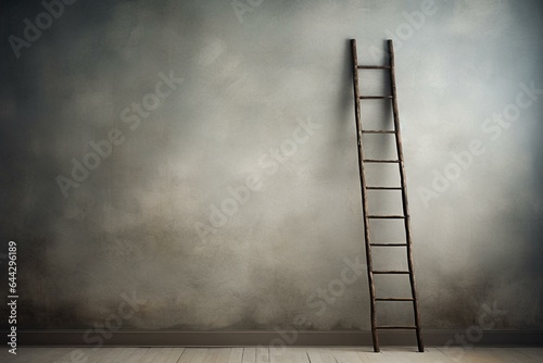 Ladder placed against the wall. Generative AI