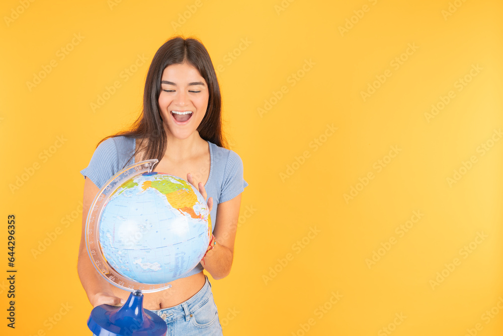 Studio photo with yellow background of Studio photo with yellow background of