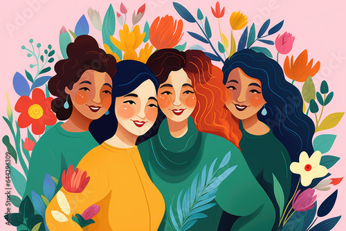 happy women banner for international woman's day