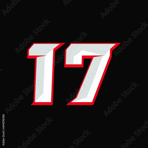 Number Racing 17 Design Vector